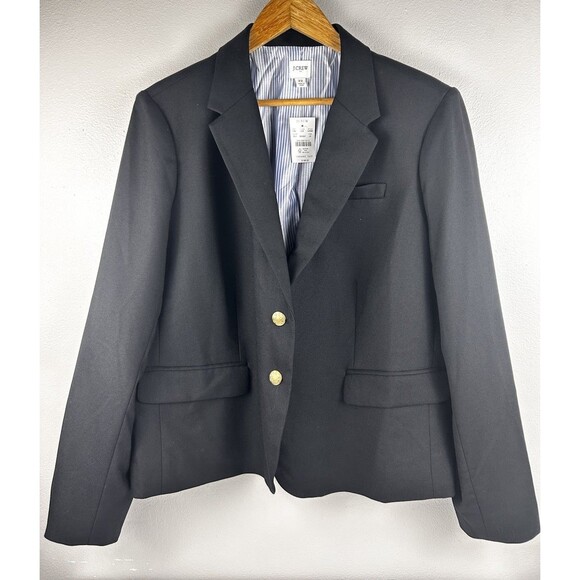 J Crew Factory Original Schoolboy Blazer Black SZ 22 Gold Buttons Academia Lined - Picture 2 of 10